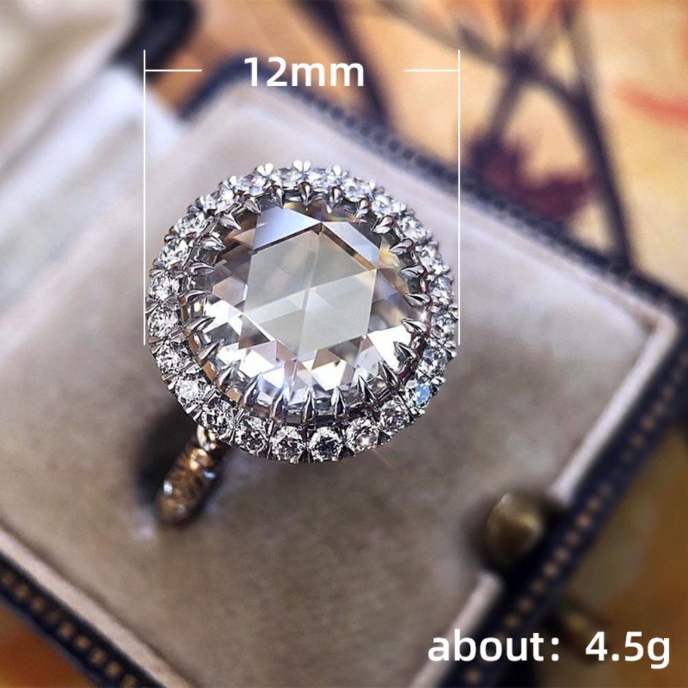 "Vintage Gemstone Sun Flower Cubic Carved Luxury Rings for Women, PD720 - Picture 6 of 6